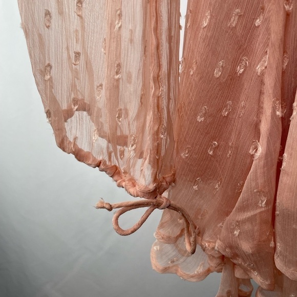 Free People Long Sleeve Daliah‎ Mini Dress in Peach Size Extra Small - Picture 6 of 12